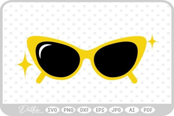 Cat Eye Sunglasses Summer SVG PNG DXF