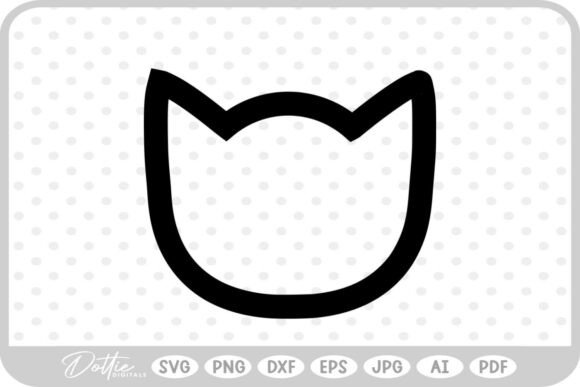 Cat Head Shape Outline SVG PNG DXF
