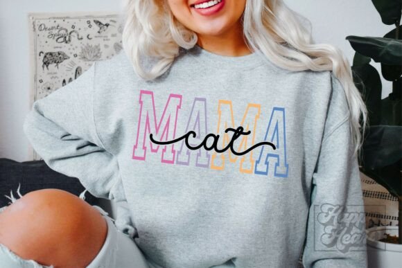 Cat Mama Varsity Script SVG PNG Fur Mama