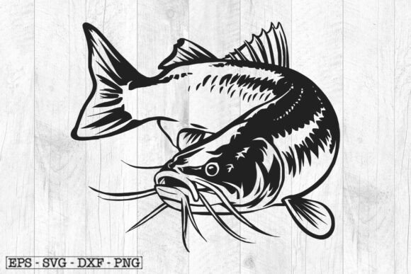 Catfish SVG Lake Fishing Clipart Cat