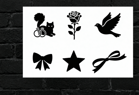 Cute Cat Rose Dove Star Bow SVG Icons