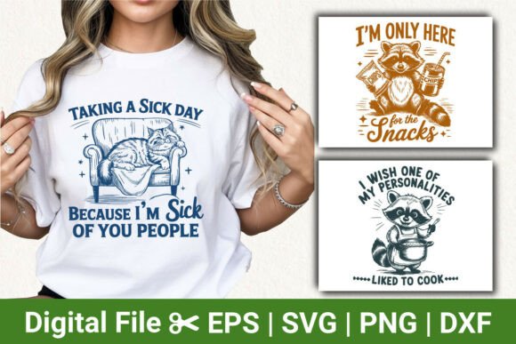 Funny Cat and Raccoon Animal SVG