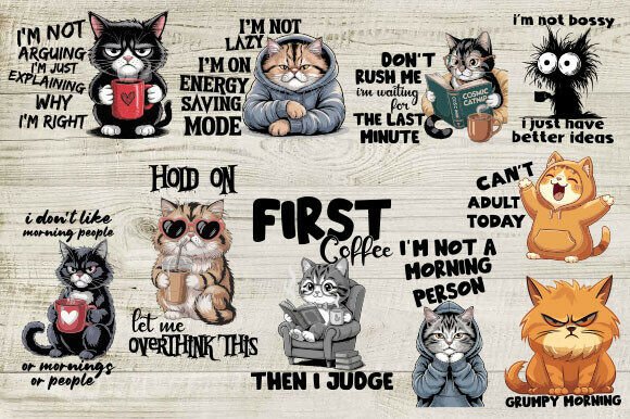 Funny Cat Sarcastic Sassy SVG Bundle