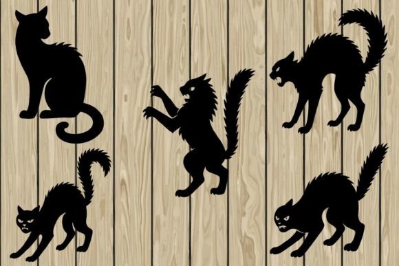 Halloween Creepy Cat Bundle Silhouette