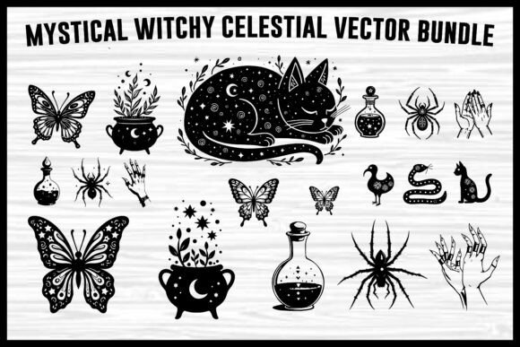 Mystical Witchy Celestial Vector Bundle