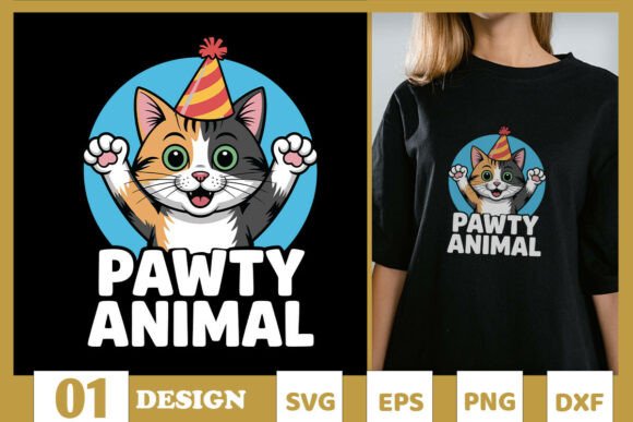 Pawty Cute Cat Animal Pun SVG